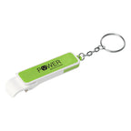 Keychain with Bottle Opener and Phone Stand - Lime Green - Pad Print