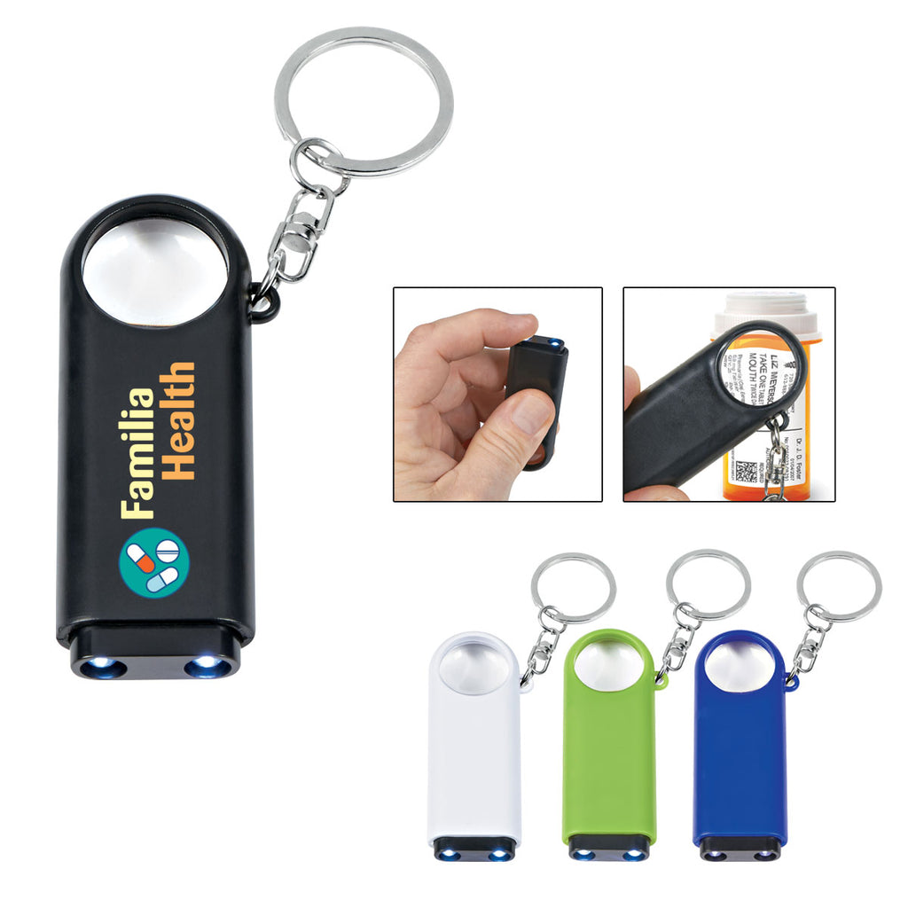 Keychain with Magnifier and LED Light