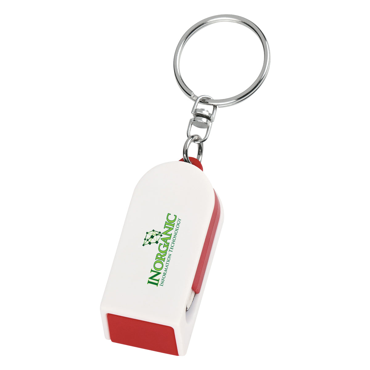 Keychain with Phone Stand and Screen Cleaner - Red - Full Color