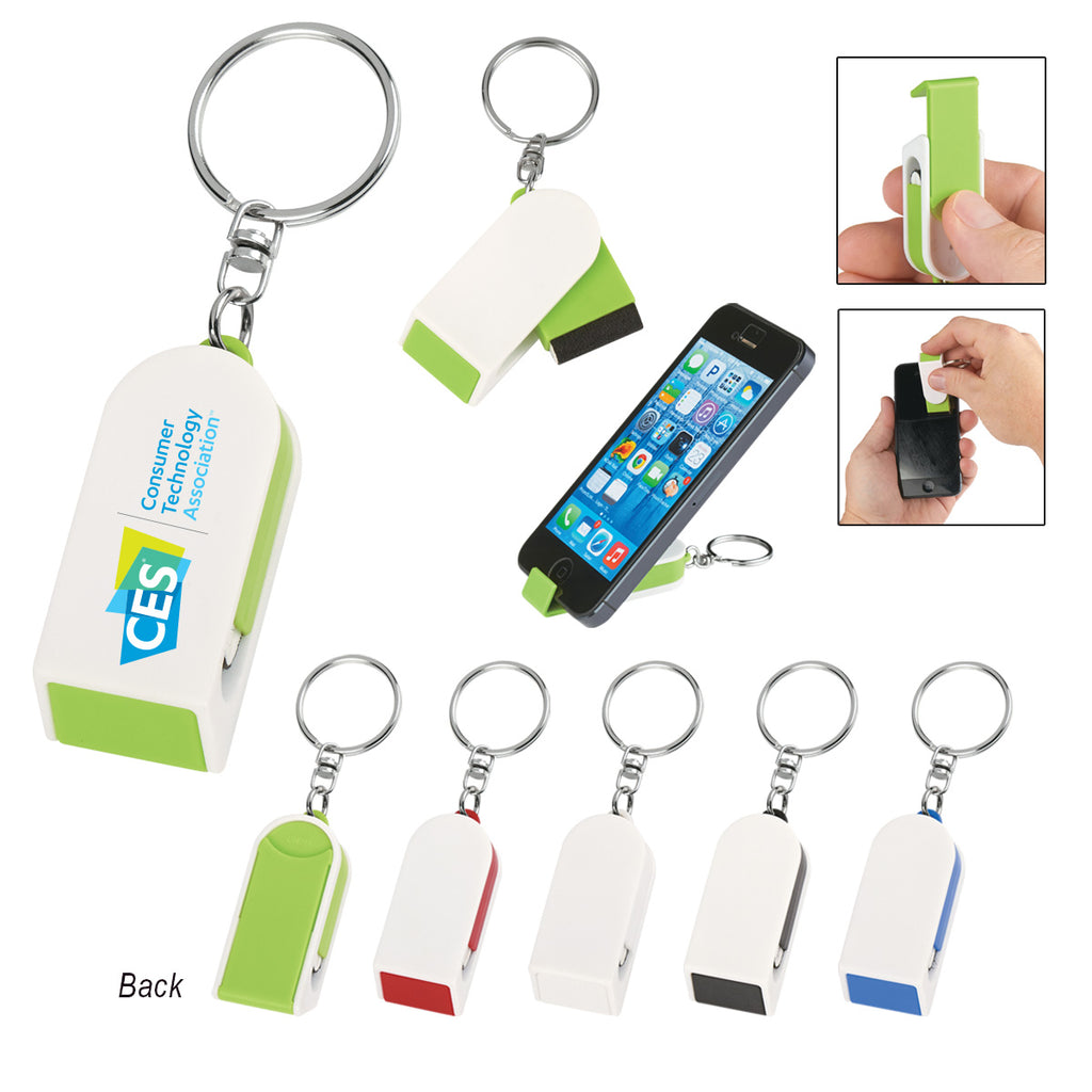 Keychain with Phone Stand and Screen Cleaner