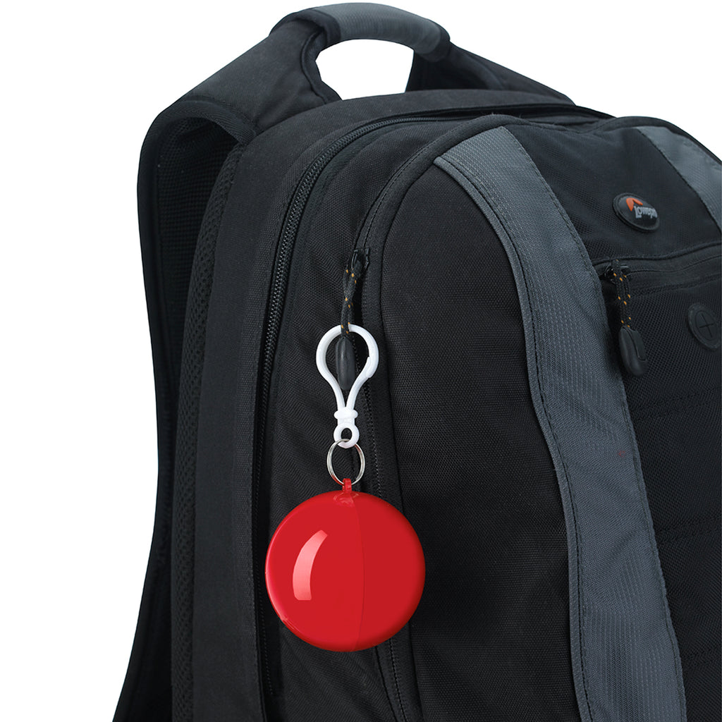 Keychain with Rain Poncho in a Ball - Red - Backpack_Inset