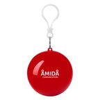 Keychain with Rain Poncho in a Ball - Red - Pad Print