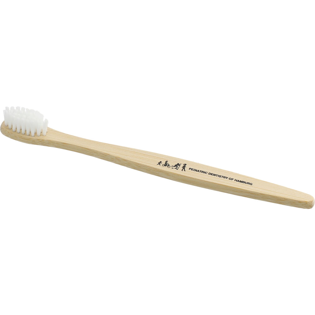 Kids Bamboo Toothbrush for Ages 6 to 10 - Natural - Left Angle 2