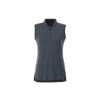 Kinport Sleeveless Zip Polo with Stand Collar for Women Transfer - Black Smoke Heather - Front