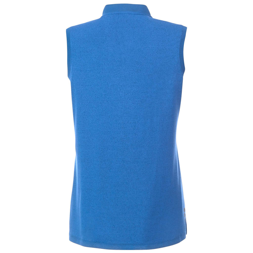 Kinport Sleeveless Zip Polo with Stand Collar for Women Transfer - Invictus Heather - Back Flat