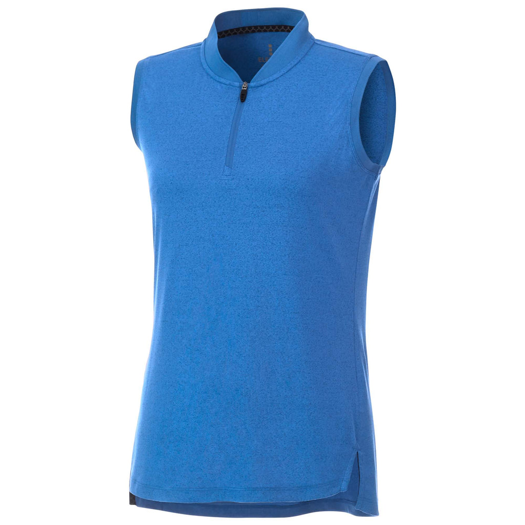 Kinport Sleeveless Zip Polo with Stand Collar for Women Transfer - Invictus Heather - Front Flat