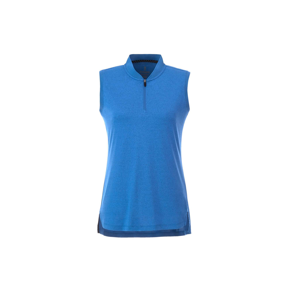 Kinport Sleeveless Zip Polo with Stand Collar for Women Transfer - Invictus Heather - Front