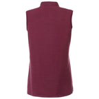 Kinport Sleeveless Zip Polo with Stand Collar for Women Transfer - Maroon Heather - Back Flat