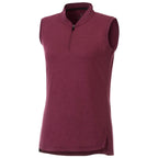 Kinport Sleeveless Zip Polo with Stand Collar for Women Transfer - Maroon Heather - Front Flat