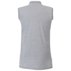 Kinport Sleeveless Zip Polo with Stand Collar for Women Transfer - Silver Heather - Back Flat 2