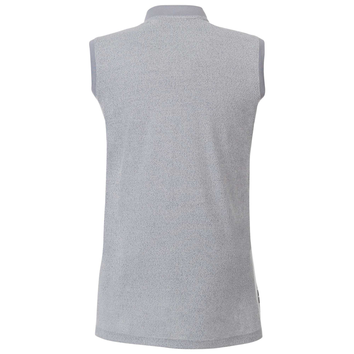 Kinport Sleeveless Zip Polo with Stand Collar for Women Transfer - Silver Heather - Back Flat 2