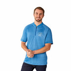 Kinport Zip Stand Collar Performance Polo for Men Embroidery - Invictus Heather - Front On Model