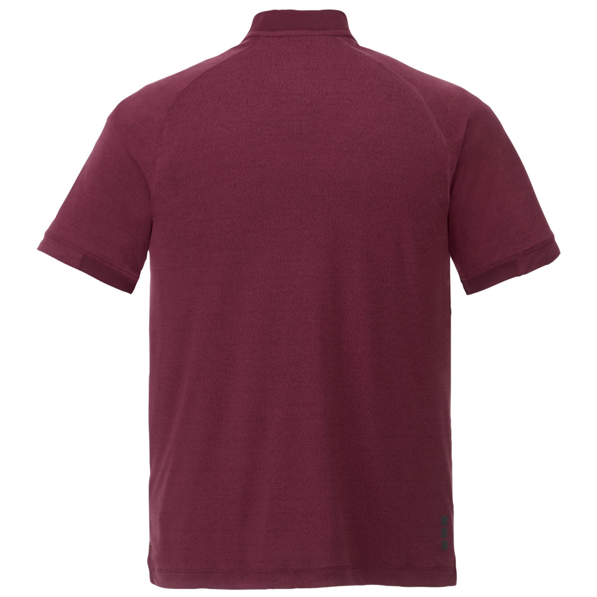 Kinport Zip Stand Collar Performance Polo for Men Embroidery - Maroon Heather - Back Flat