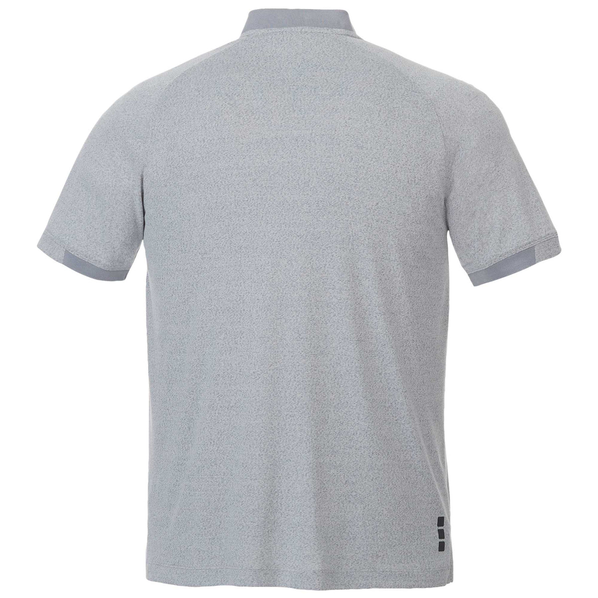 Kinport Zip Stand Collar Performance Polo for Men Embroidery - Silver Heather - Back Flat