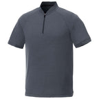 Kinport Zip Stand Collar Performance Polo for Men Transfer - Black Smoke Heather - Flat 2
