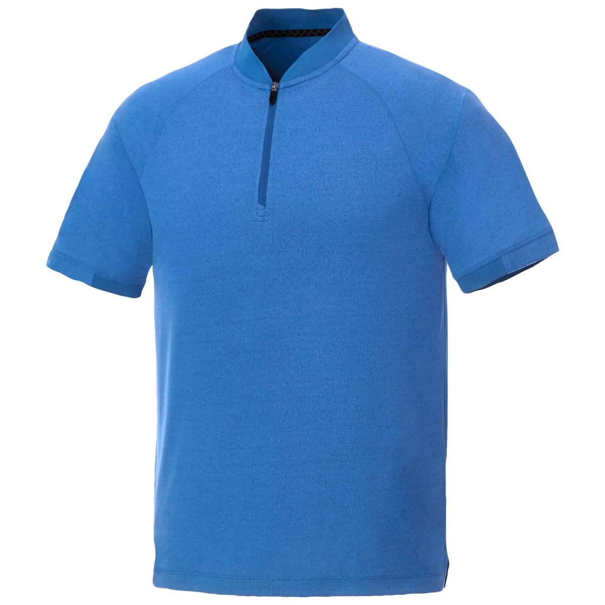 Kinport Zip Stand Collar Performance Polo for Men Transfer - Invictus Heather - Flat