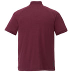 Kinport Zip Stand Collar Performance Polo for Men Transfer - Maroon Heather - Back Flat