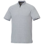 Kinport Zip Stand Collar Performance Polo for Men Transfer - Silver Heather - Flat