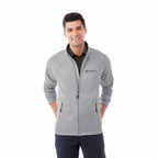 Kirkwood Textured Knit Jacket for Men Embroidery - Silver - Front On Model