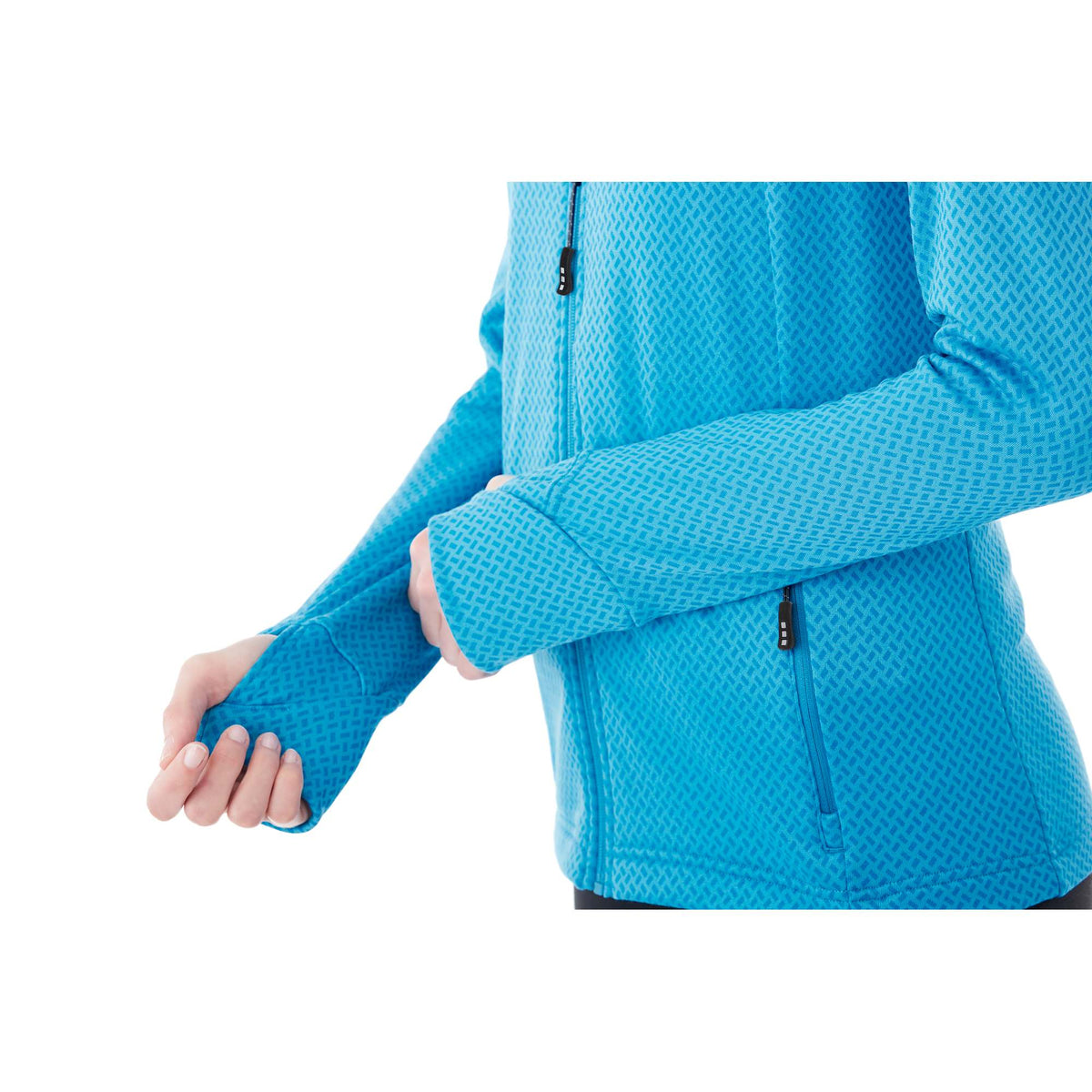 Kirkwood Textured Knit Jacket for Women Embroidery - Aspen Blue - Flat