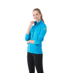 Kirkwood Textured Knit Jacket for Women Embroidery - Aspen Blue - Front Flat 2