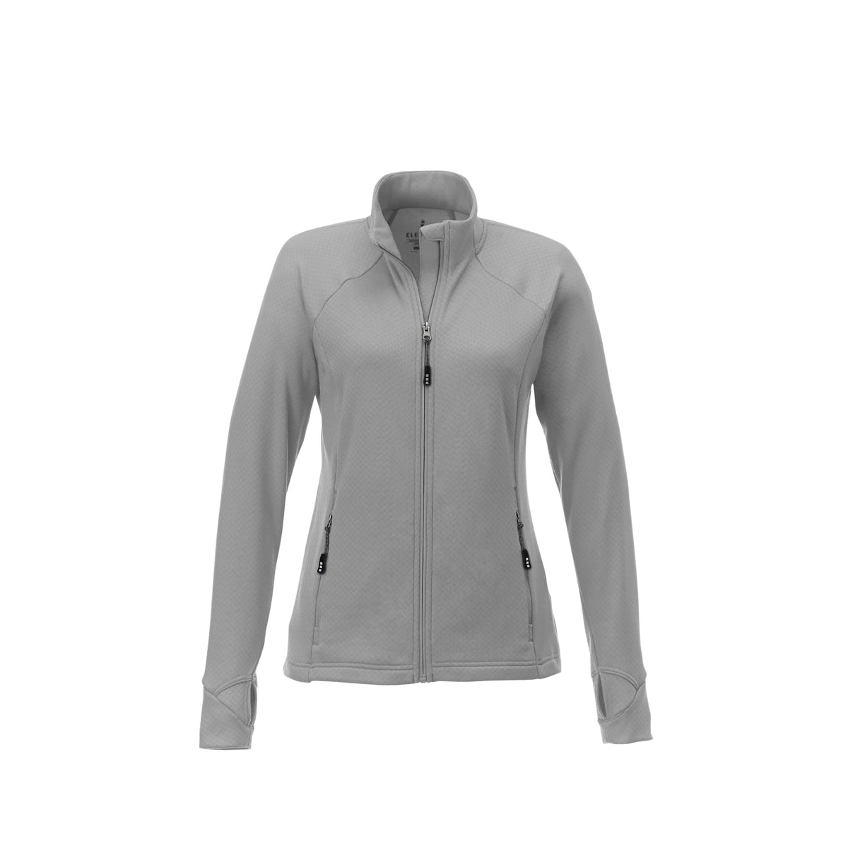 Kirkwood Textured Knit Jacket for Women Embroidery - Silver - Front Flat 2