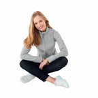 Kirkwood Textured Knit Jacket for Women Embroidery - Silver - Front Flat