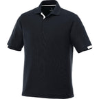 Kiso Short Sleeve Performance Polo with Coverstitching for Men Debossing - Navy/White - Front Flat