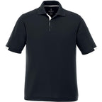 Kiso Short Sleeve Performance Polo with Coverstitching for Men Debossing - Navy/White - Front