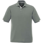 Kiso Short Sleeve Performance Polo with Coverstitching for Men Debossing - Steel Grey/White - Front