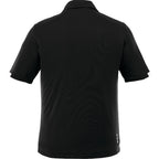 Kiso Short Sleeve Performance Polo with Coverstitching for Men Transfer - Black/White - Back Flat
