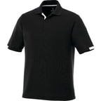 Kiso Short Sleeve Performance Polo with Coverstitching for Men Transfer - Black/White - Front Flat
