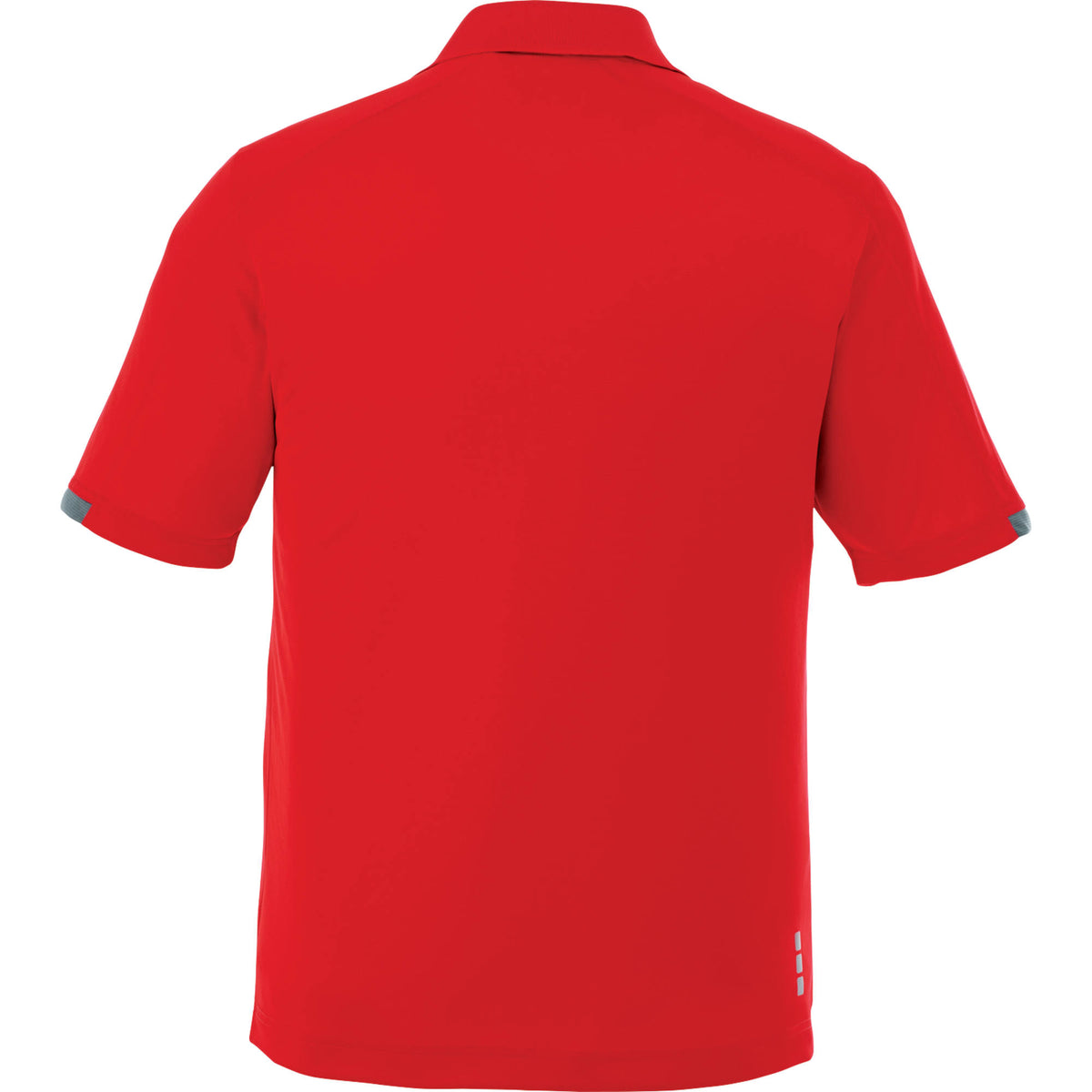 Kiso Short Sleeve Performance Polo with Coverstitching for Men Transfer - Red/Steel Grey - Back Flat