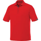 Kiso Short Sleeve Performance Polo with Coverstitching for Men Transfer - Red/Steel Grey - Front Flat