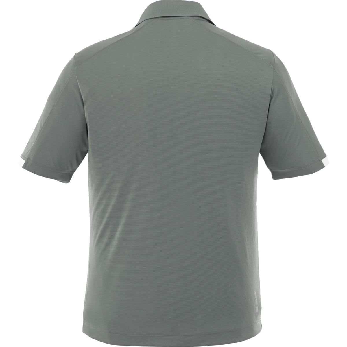 Kiso Short Sleeve Performance Polo with Coverstitching for Men Transfer - Steel Grey/White - Back Flat