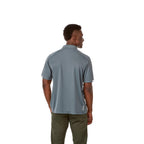 Kiso Short Sleeve Performance Polo with Coverstitching for Men Transfer - Steel Grey/White - Back On Model
