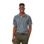 Kiso Short Sleeve Performance Polo with Coverstitching for Men Transfer - Steel Grey/White - Front On Model