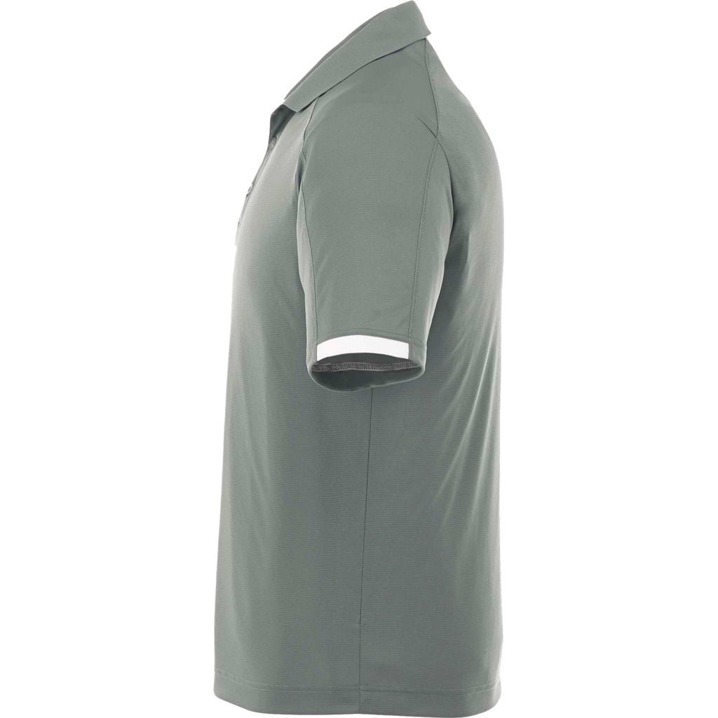 Kiso Short Sleeve Performance Polo with Coverstitching for Men Transfer - Steel Grey/White - Left Side