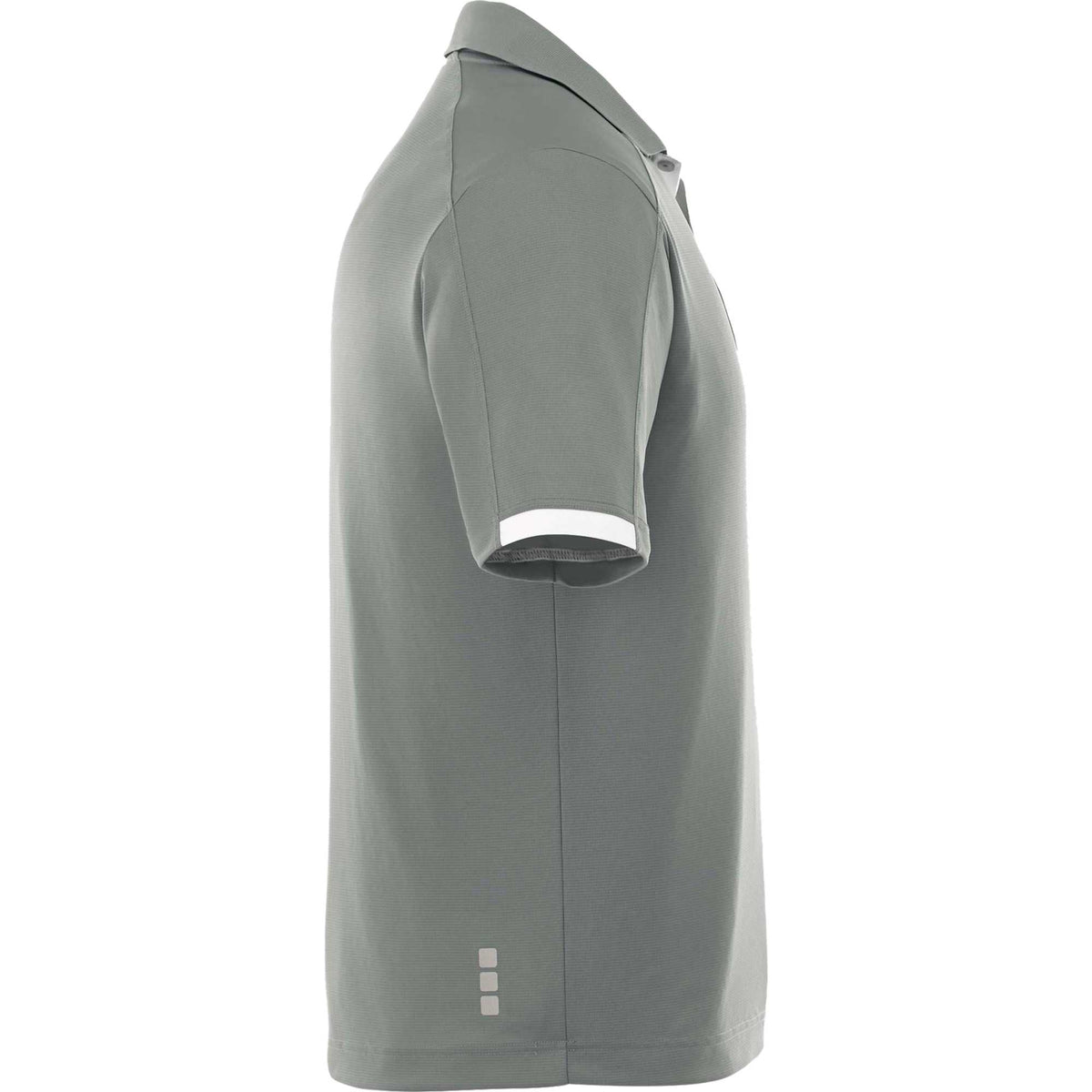 Kiso Short Sleeve Performance Polo with Coverstitching for Men Transfer - Steel Grey/White - Right Side
