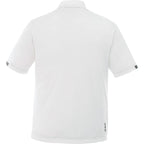 Kiso Short Sleeve Performance Polo with Coverstitching for Men Transfer - White/Steel Grey - Back Flat