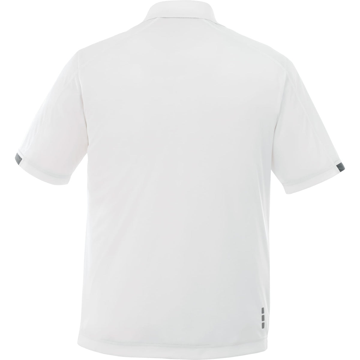 Kiso Short Sleeve Performance Polo with Coverstitching for Men Transfer - White/Steel Grey - Back Flat