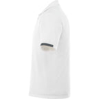 Kiso Short Sleeve Performance Polo with Coverstitching for Men Transfer - White/Steel Grey - Left Side