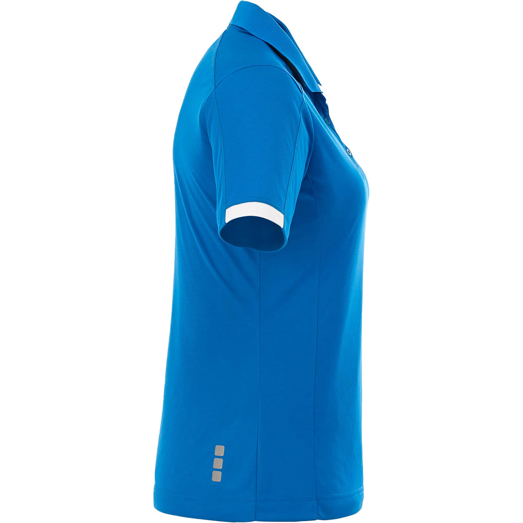 Kiso Two-Tone Performance Polo for Women Debossing - Olympic Blue/White - Right Side