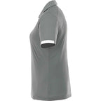 Kiso Two-Tone Performance Polo for Women Debossing - Steel Grey/White - Left Side