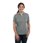 Kiso Two-Tone Performance Polo for Women Debossing - Steel Grey/White - On Model