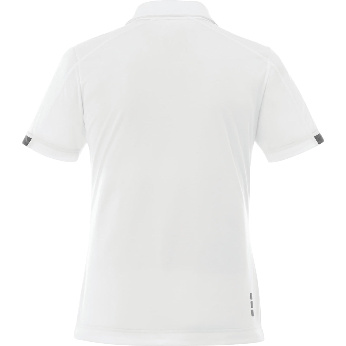 Kiso Two-Tone Performance Polo for Women Embroidery - White/Steel Grey - Back Flat
