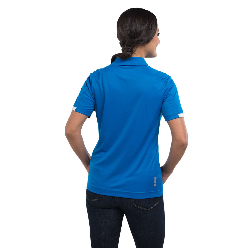 Kiso Two-Tone Performance Polo for Women Transfer - Olympic Blue/White - Back Flat 2