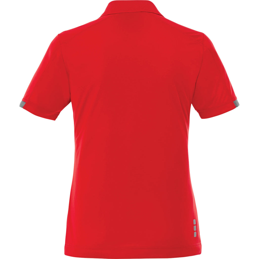 Kiso Two-Tone Performance Polo for Women Transfer - Red/Steel Grey - Back Flat