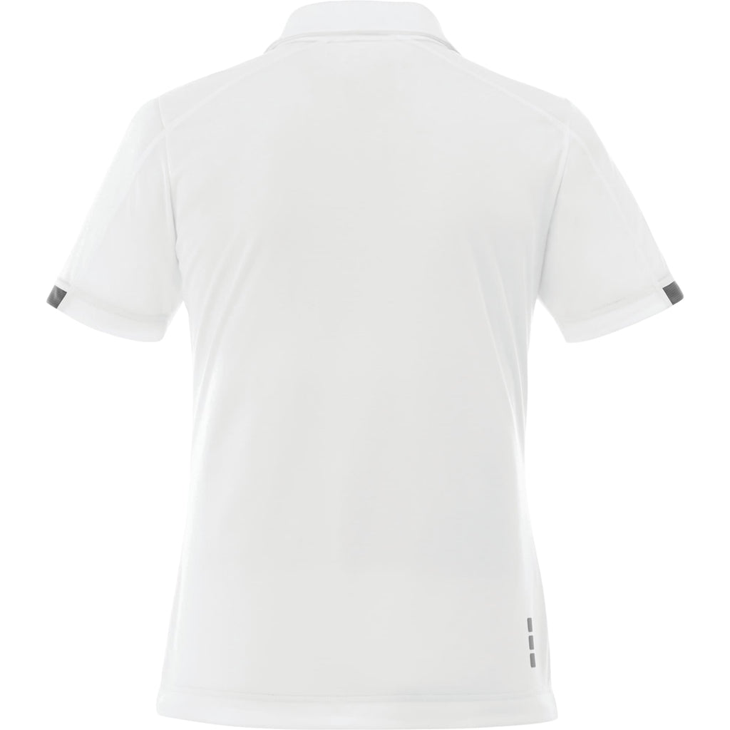 Kiso Two-Tone Performance Polo for Women Transfer - White/Steel Grey - Back Flat