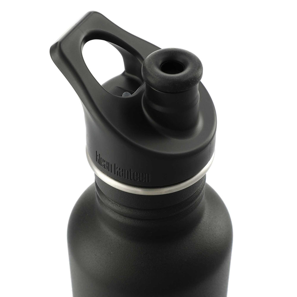 Klean Kanteen Eco Classic Bottle with Sport Cap, 27 oz - Black - Right Angle
